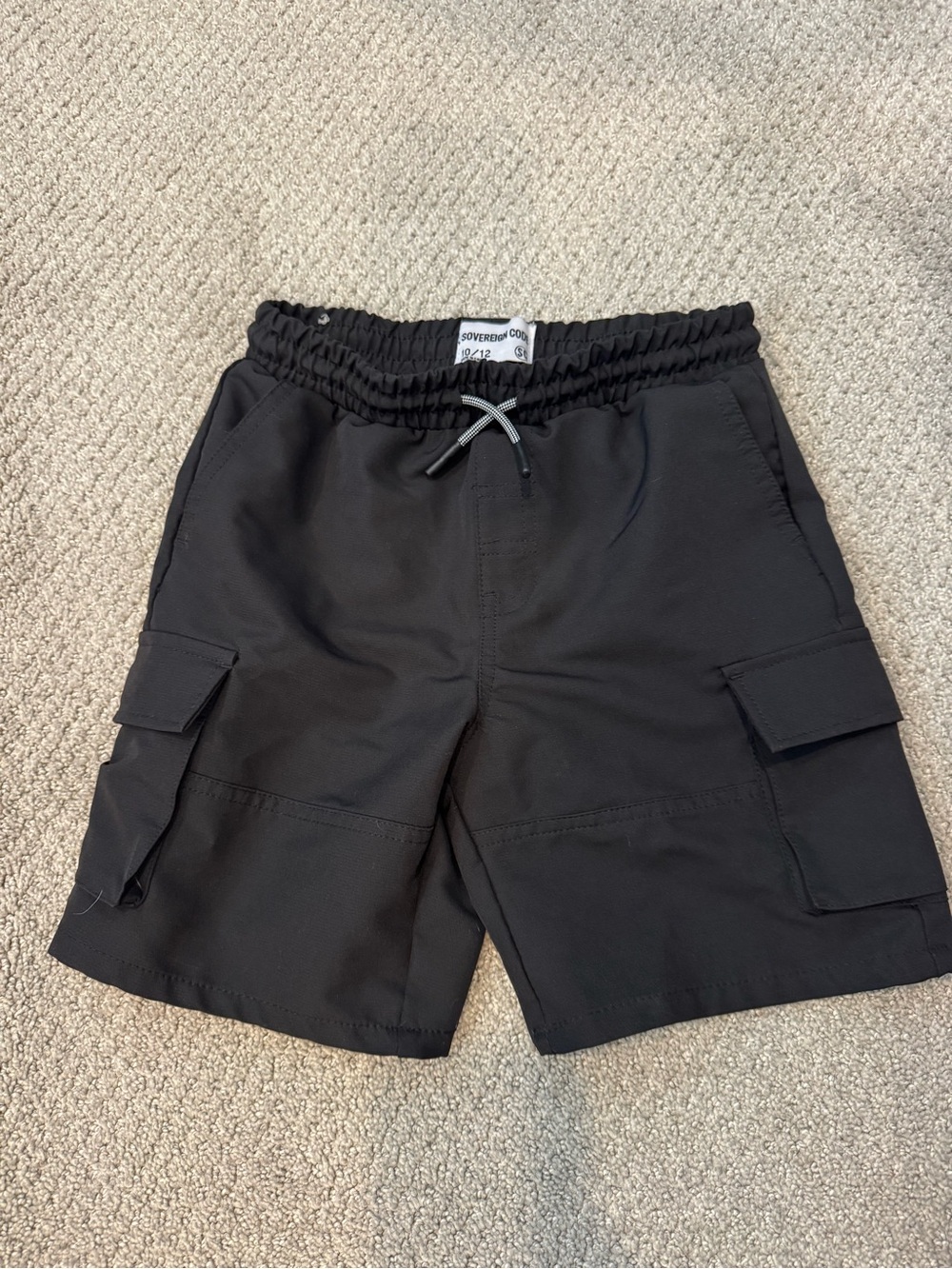 Sovereign Code Boys 10/12 Black Utility Cargo Shorts